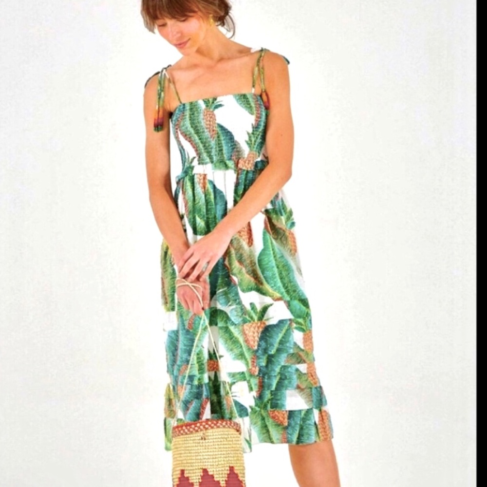 Farm Rio Forest Palm Midi Dress
